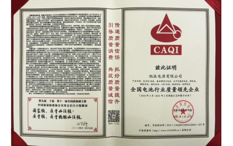 二十余载品质坚守，杏耀被评为全国电池行业质量领先企业